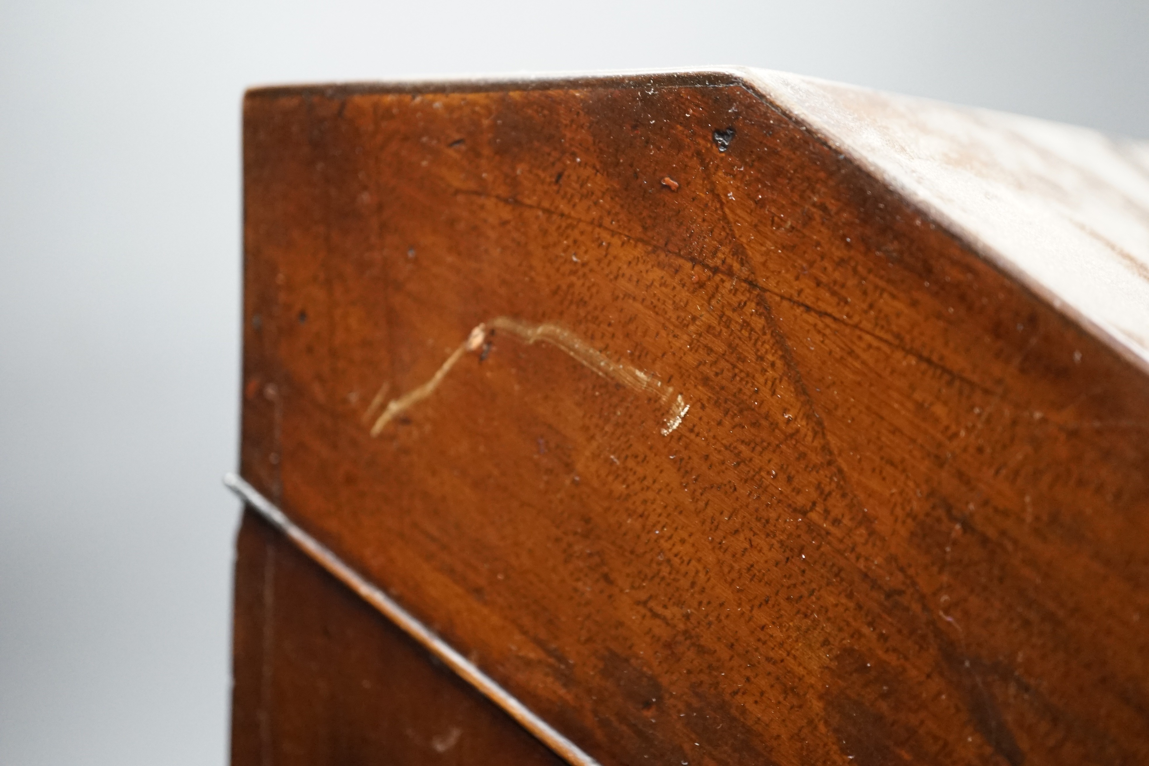 A converted George III mahogany knife box / country house post box, height 36cm